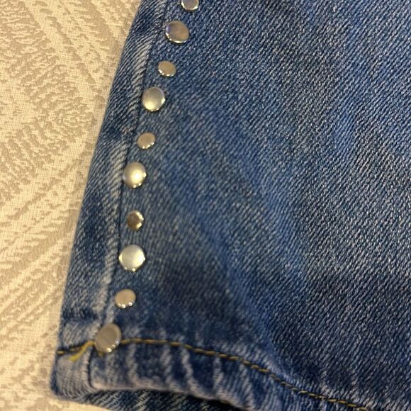 Zara Girls Denim Skirt with Silver Grommets - Size 11/12 - Picture 3 of 6